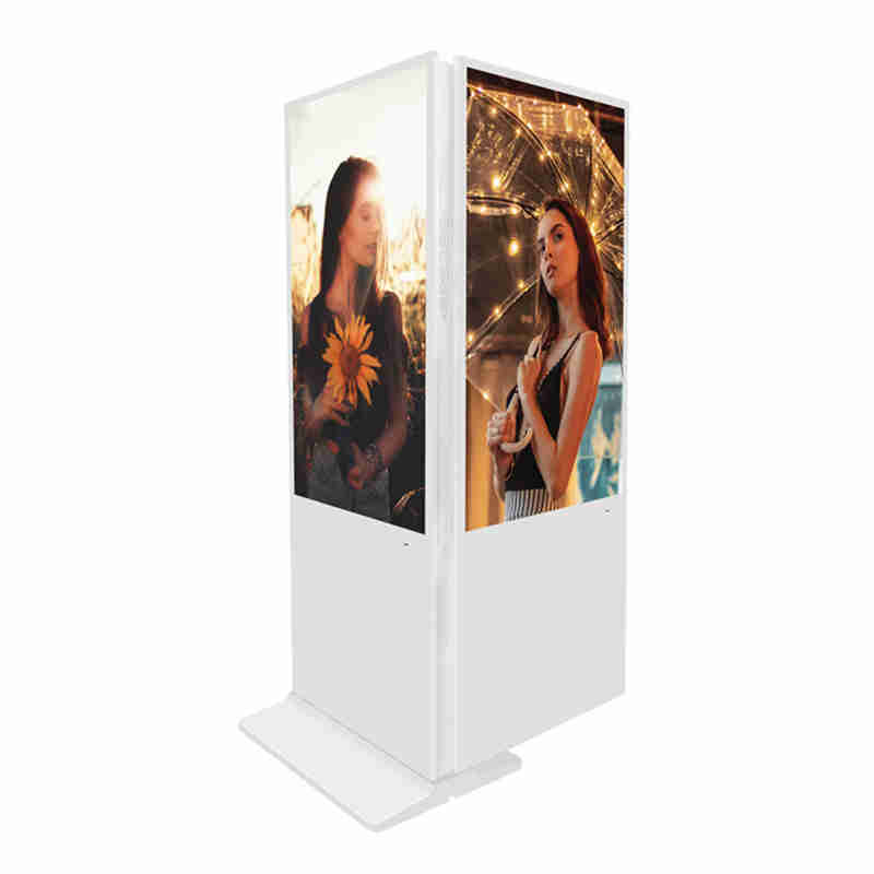 32 calowa podłoga Ups tanding Double Sided Digital Signage kiosk Advertising Player Billboard for shopping market, chain store and bank lobby