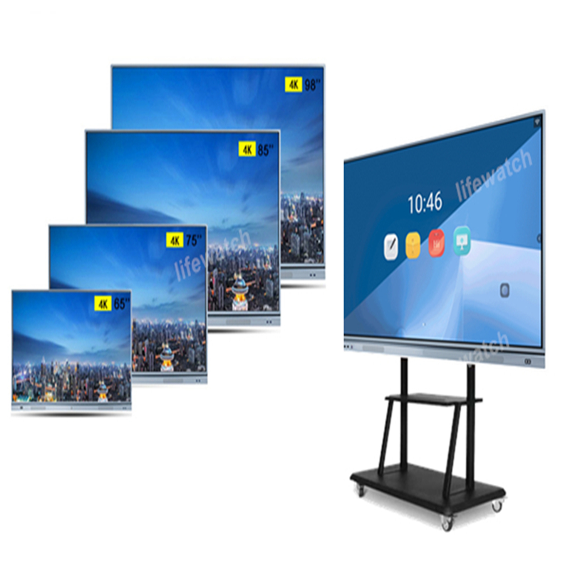 Interaktywna tablica LCD o przekątnej 55–100 cali o rozdzielczości 4k zapewnia różne i interaktywne wrażenia,